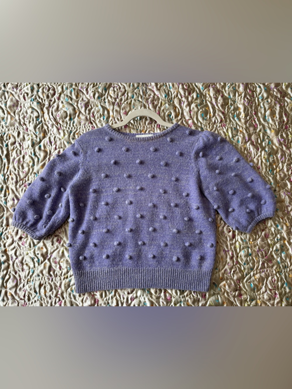 J Crew Lavender Pom-Pom Knit Sweater - Women